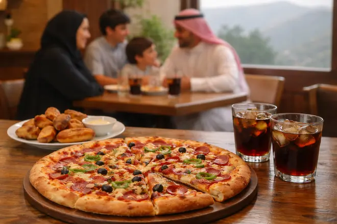 بيتزا هت أبها – بيتزا كبيرة مع أجنحة دجاج وبطاطس داخل أجواء عائلية في أبها