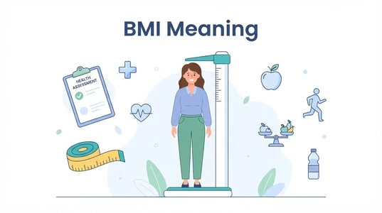 BMI Meaning explained with a simple educational health screening illustration
